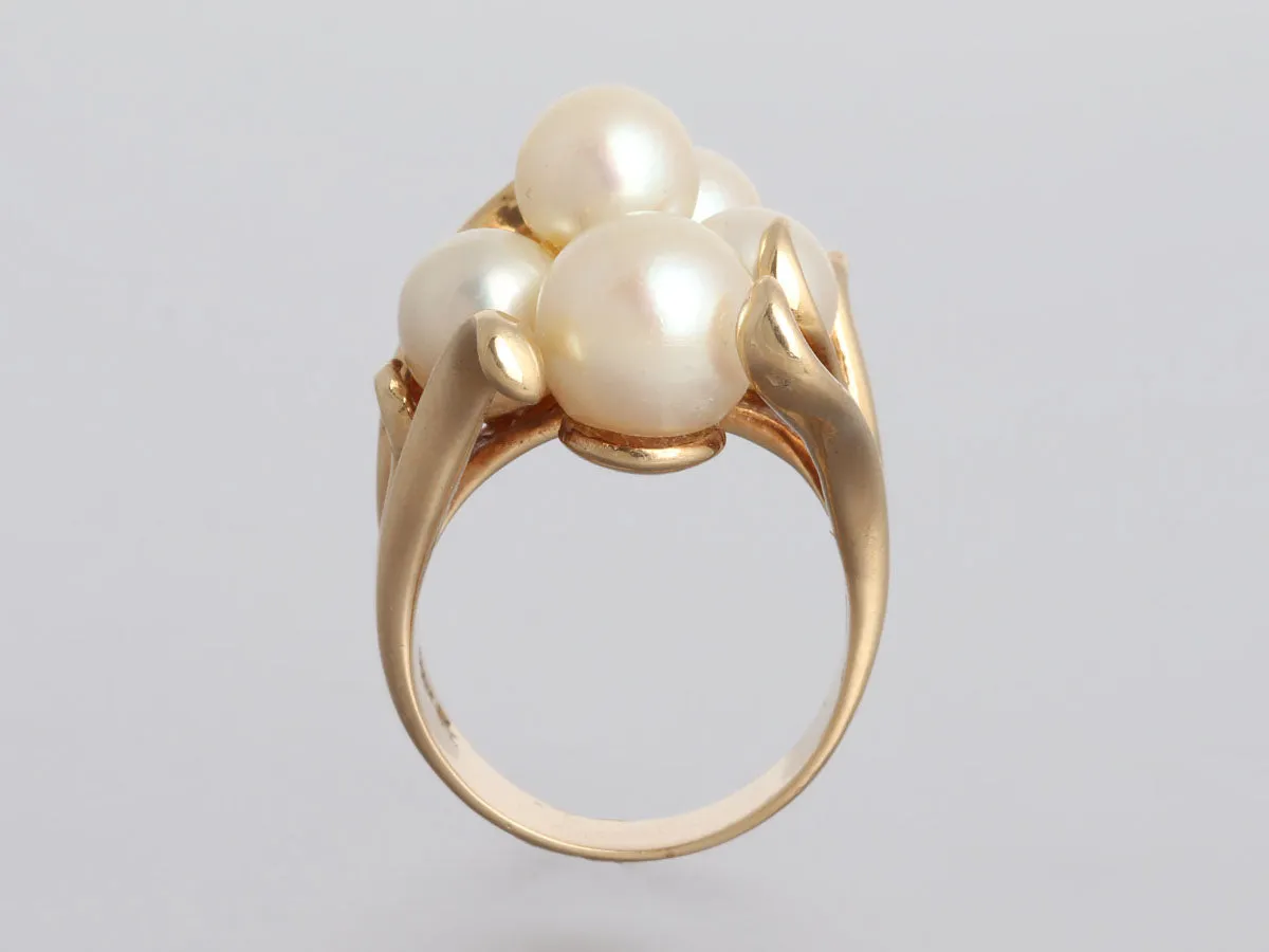 14K Yellow Gold Cultured Pearl Ring