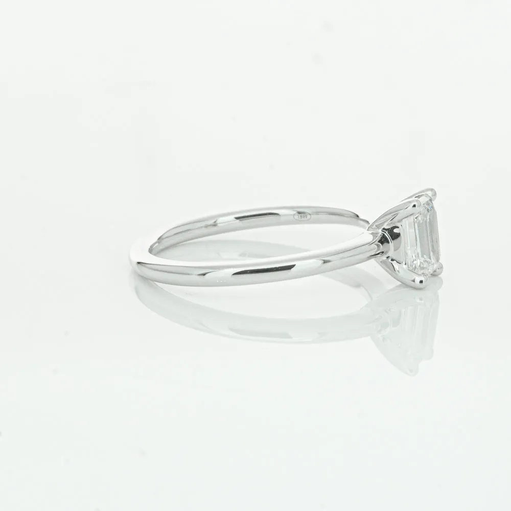 18ct White Gold .72ct Emerald Cut Diamond Melba Ring