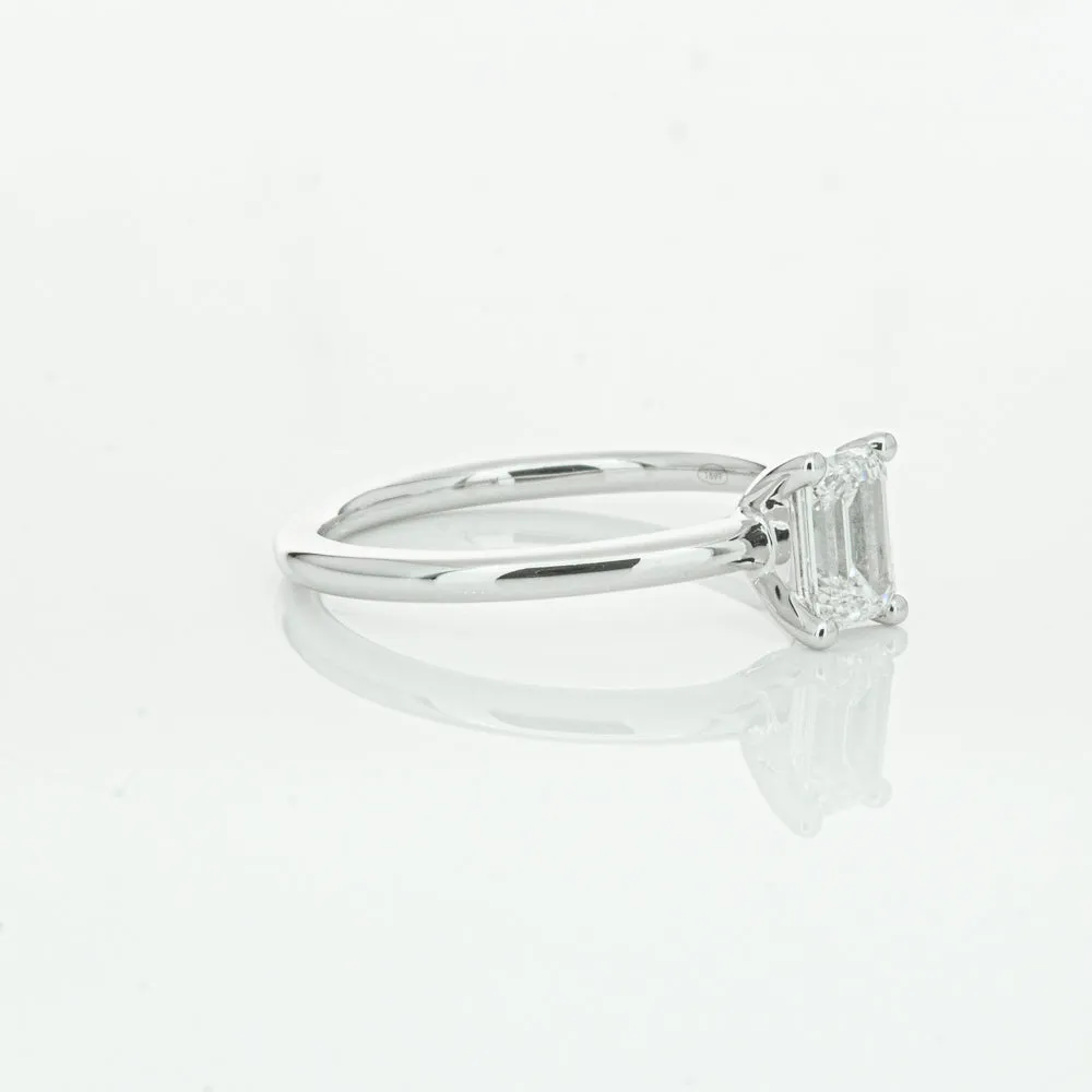 18ct White Gold .72ct Emerald Cut Diamond Melba Ring