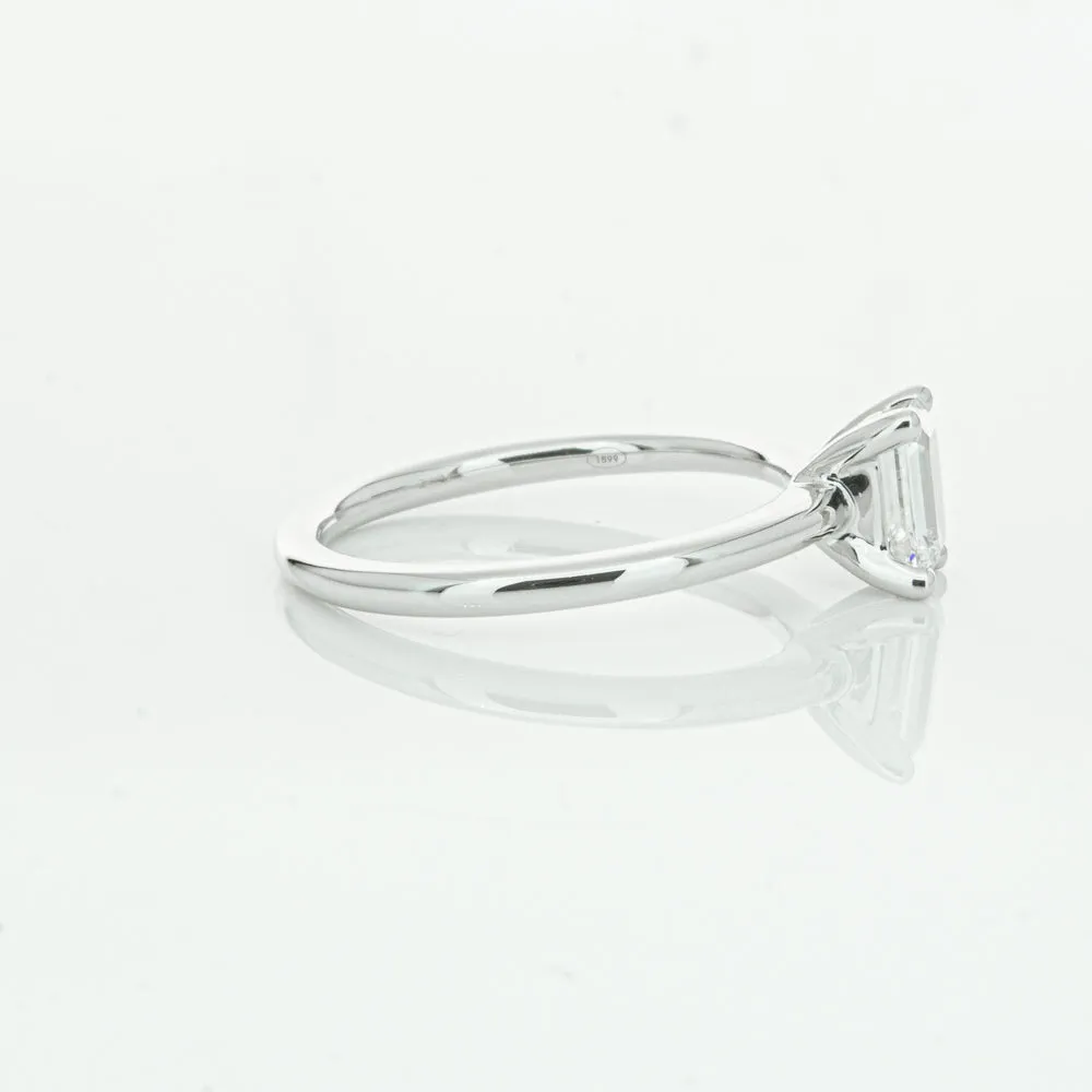 18ct White Gold .72ct Emerald Cut Diamond Melba Ring