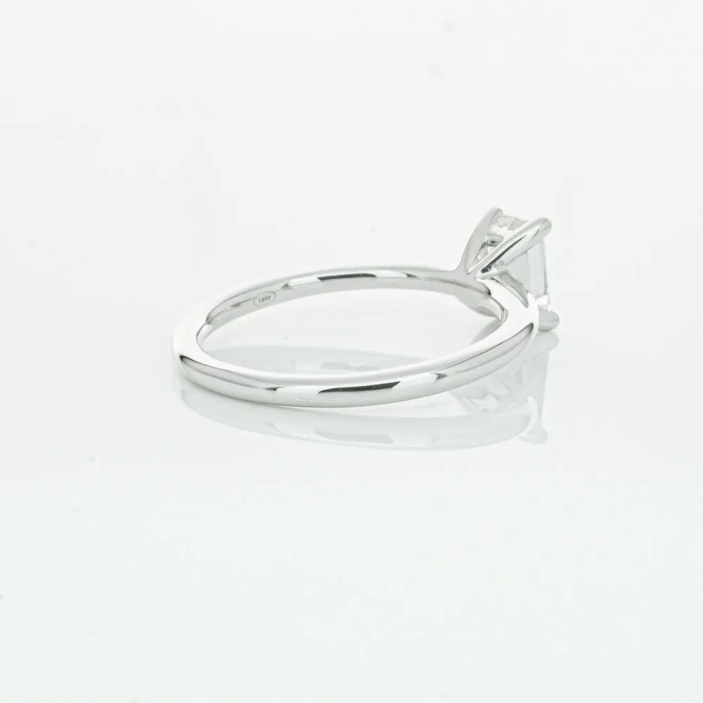 18ct White Gold .72ct Emerald Cut Diamond Melba Ring