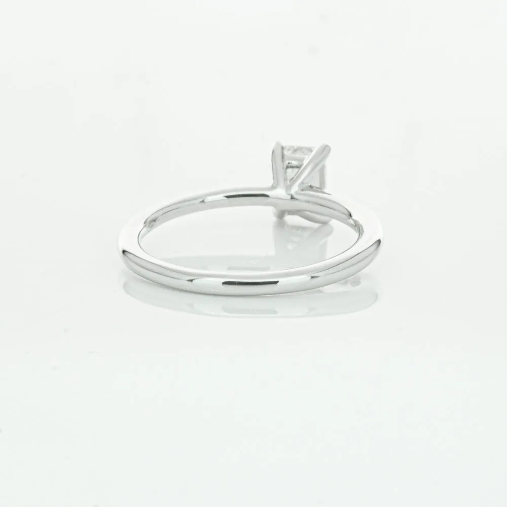 18ct White Gold .72ct Emerald Cut Diamond Melba Ring