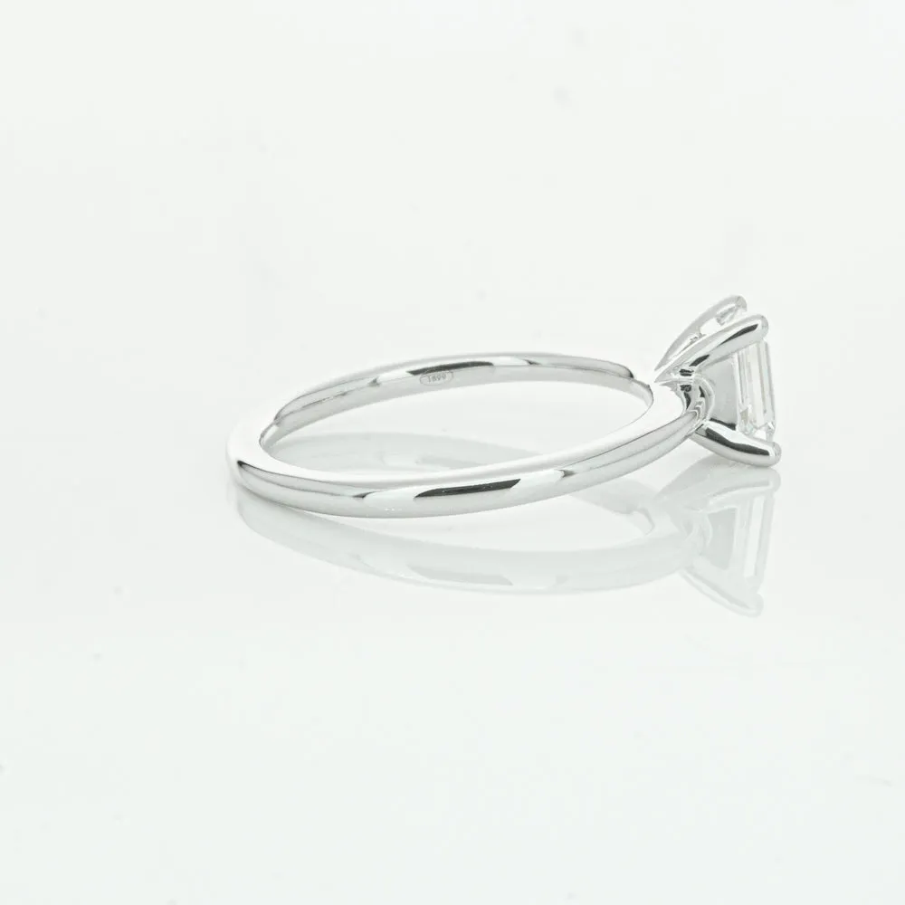 18ct White Gold .72ct Emerald Cut Diamond Melba Ring