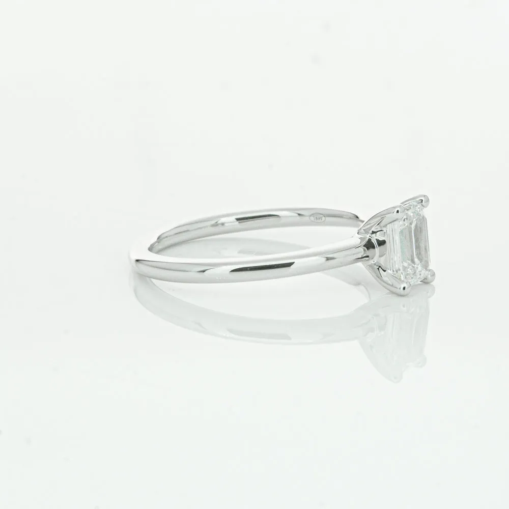 18ct White Gold .72ct Emerald Cut Diamond Melba Ring