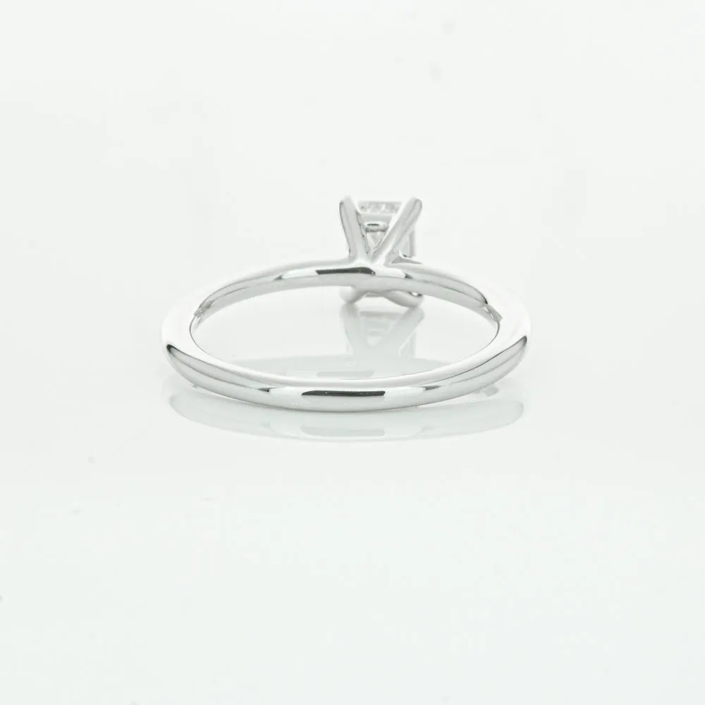 18ct White Gold .72ct Emerald Cut Diamond Melba Ring