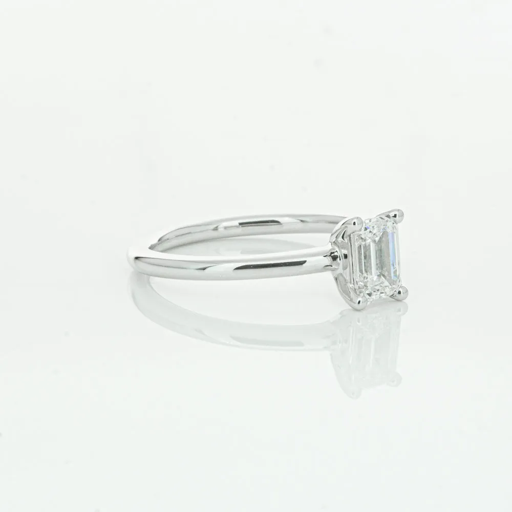 18ct White Gold .72ct Emerald Cut Diamond Melba Ring