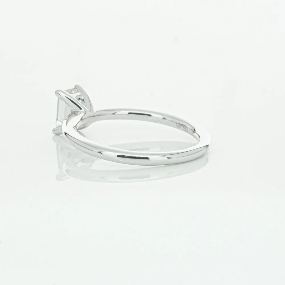 18ct White Gold .72ct Emerald Cut Diamond Melba Ring