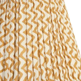 25cm empire gathered lampshade in caramel chevrons block printed cotton