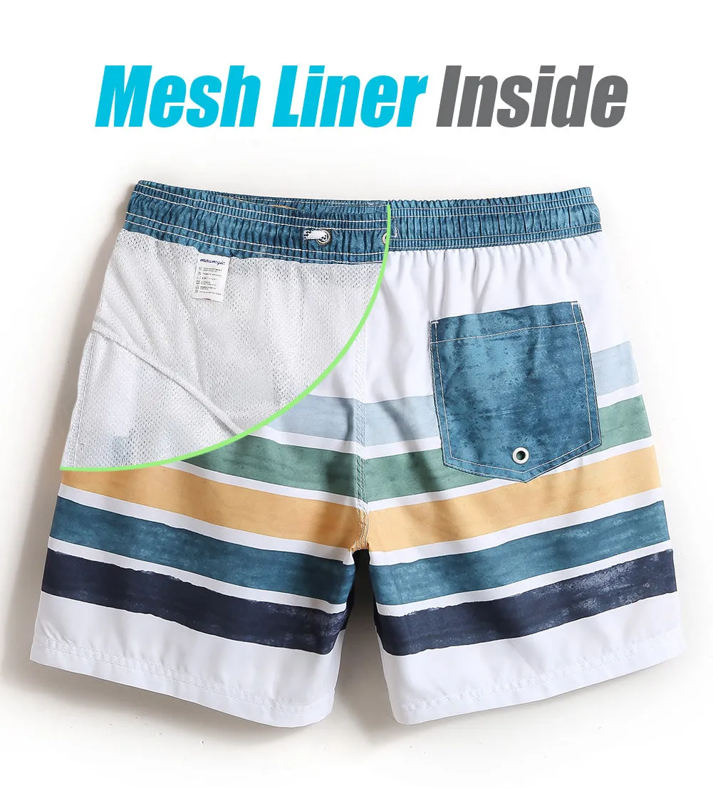 7 Inch Inseam Fresh Striped Swim Trunks