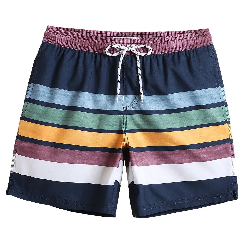 7 Inch Inseam Fresh Striped Swim Trunks