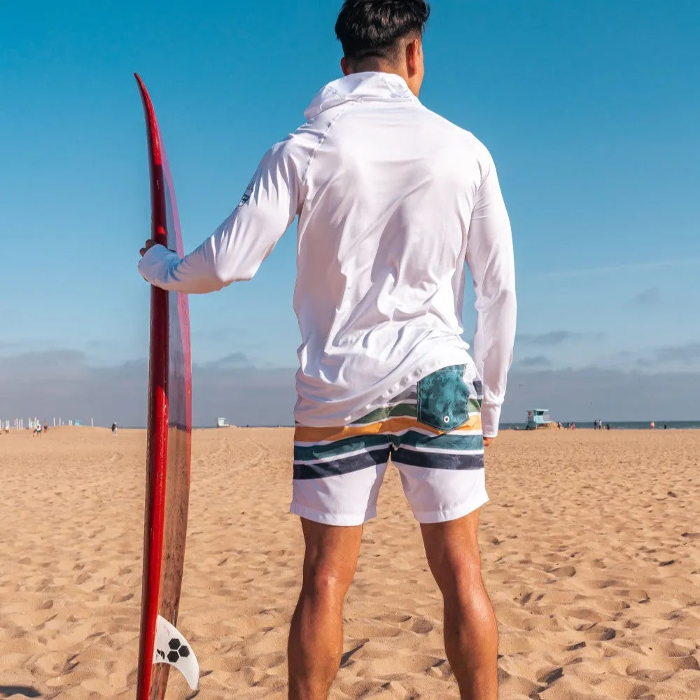 7 Inch Inseam Fresh Striped Swim Trunks