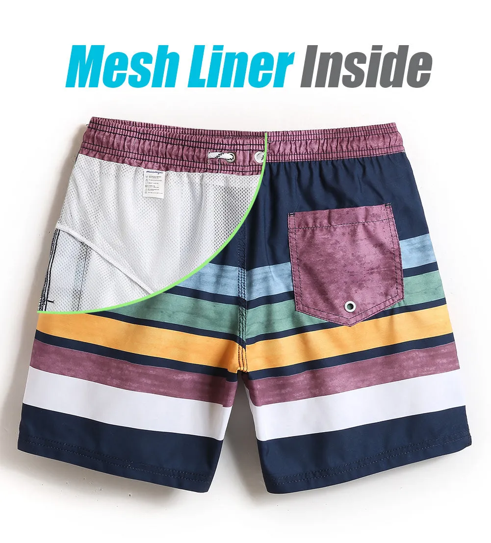 7 Inch Inseam Fresh Striped Swim Trunks