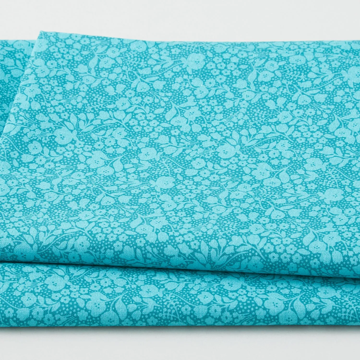 Adalee - Monotone Floral Peacock 2 Yard Cut