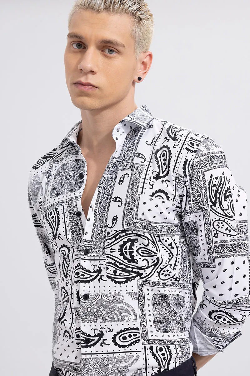 Afro Paisley White Shirt