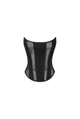 Alana Strapless Corset Waist Mesh Spandex Corset