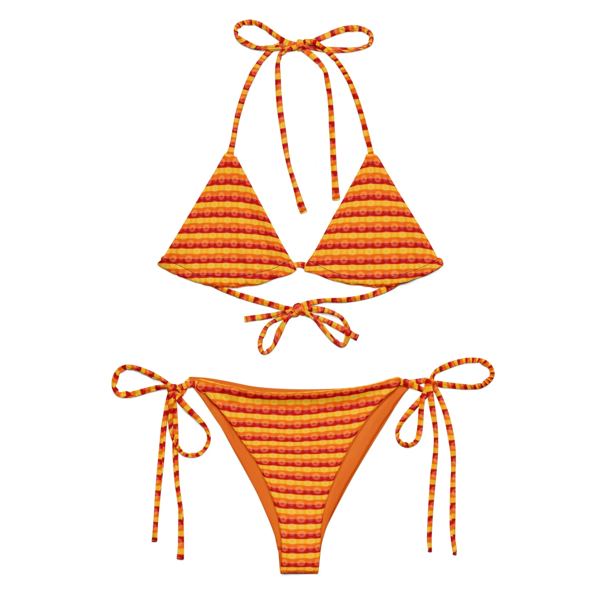 All-over print recycled string bikini