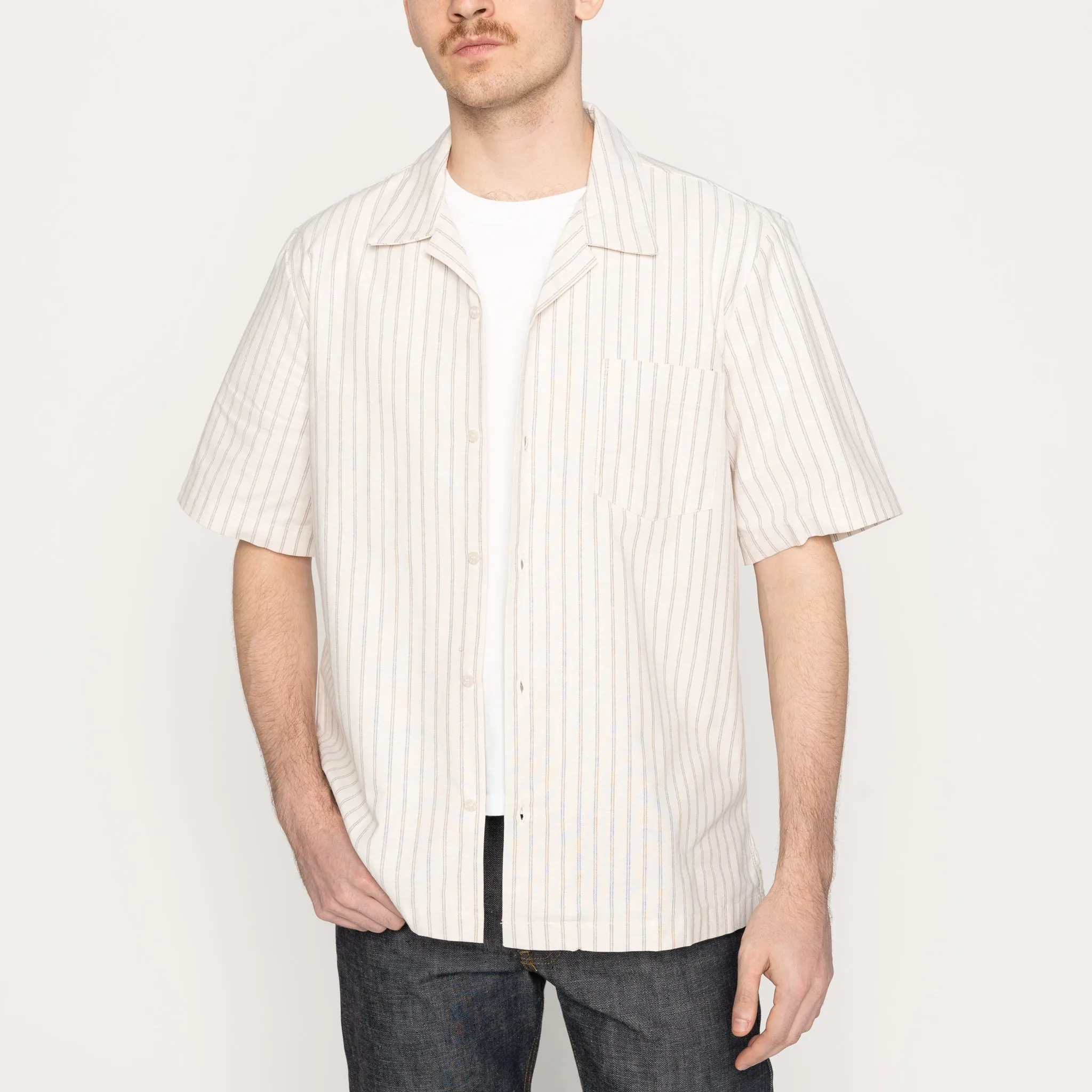 Aloha Shirt - Striped Oxford - Ecru