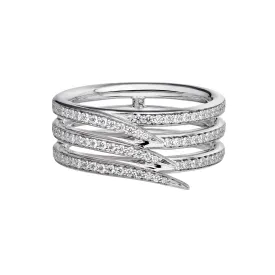 Armis Triple Row Ring - 18ct White Gold & Diamond Pavé