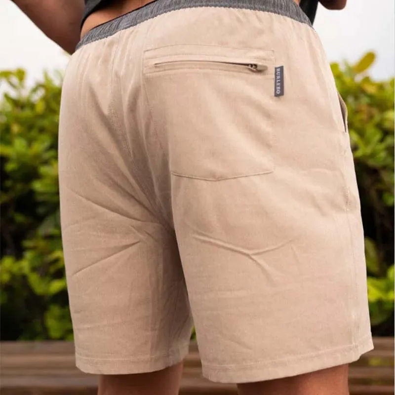 Athletic Shorts in Heather Khaki and Camo