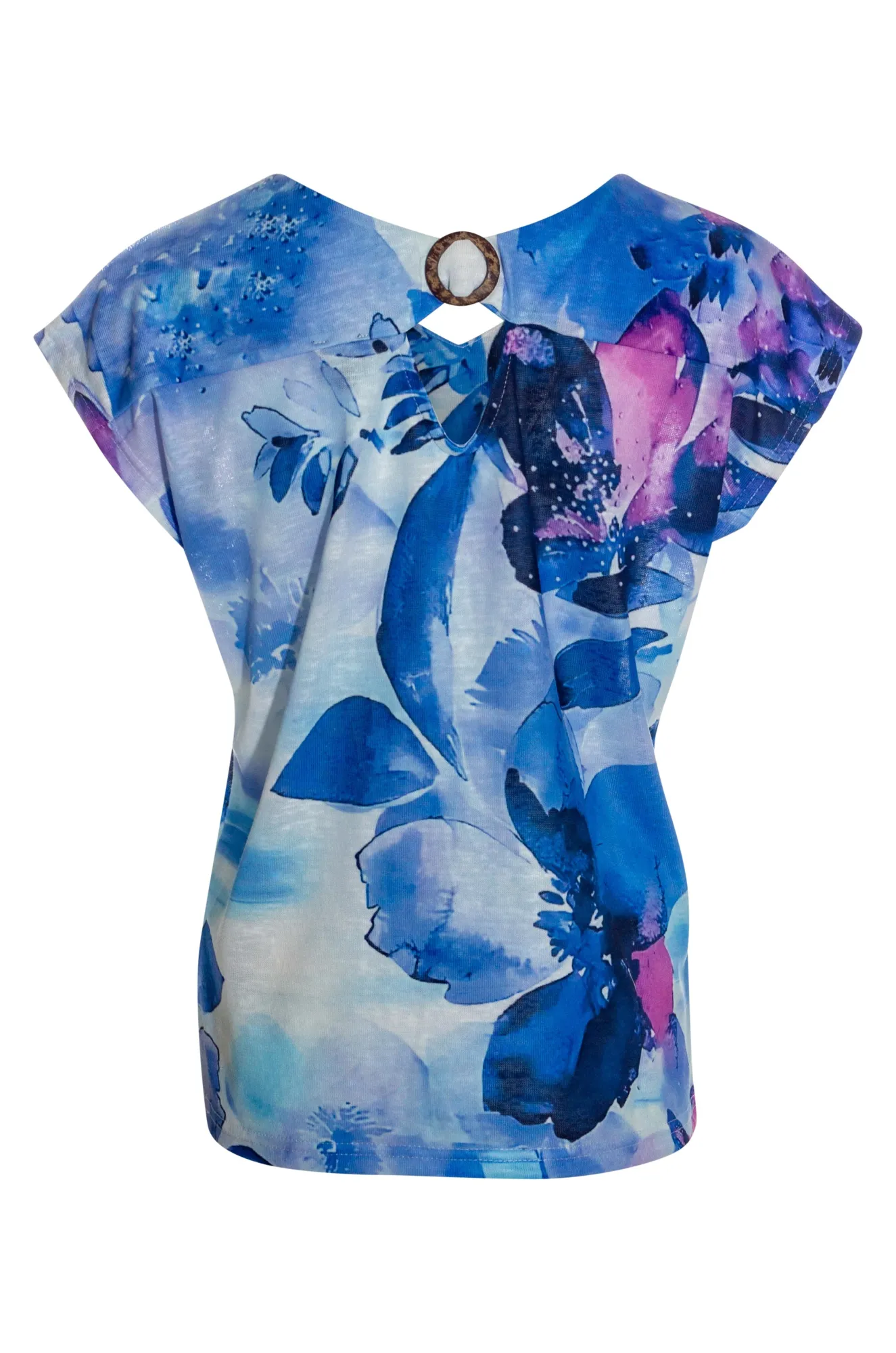 Back buckel detail on printed Top | Indigo Lilac Bloom | 6793AR