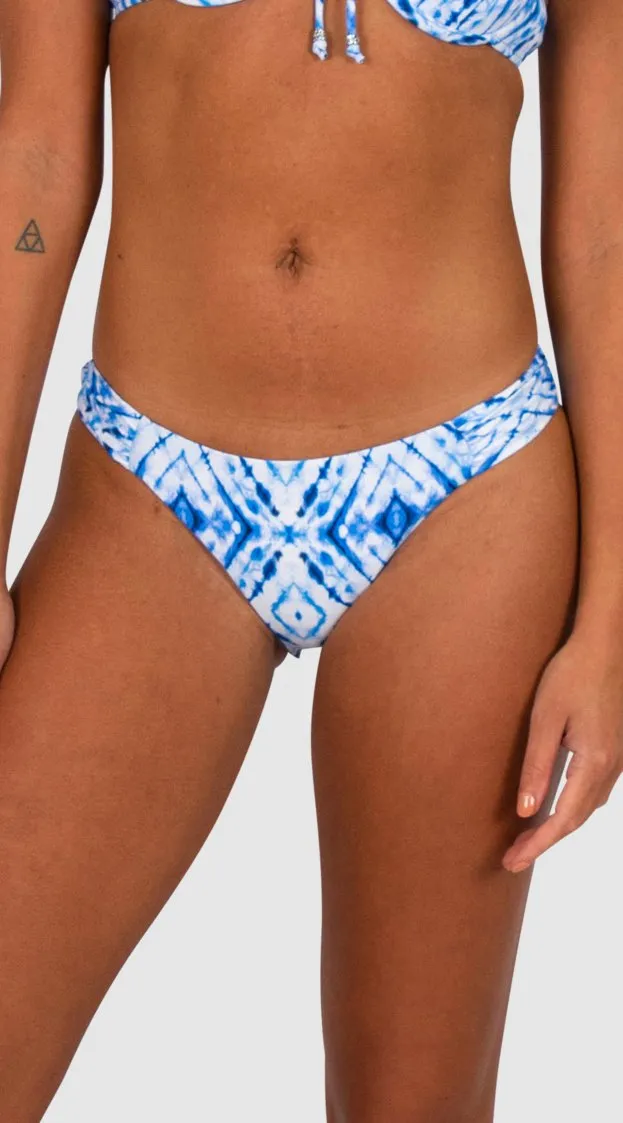 Baku Ruched Side Hipster Bikini Bottom - Moonlight