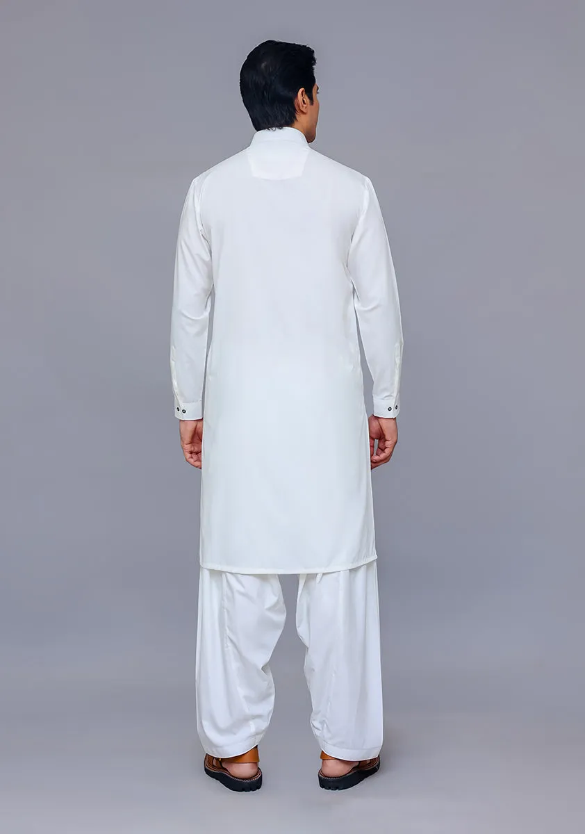 Basic Cotton Bright White Classic Fit Suit