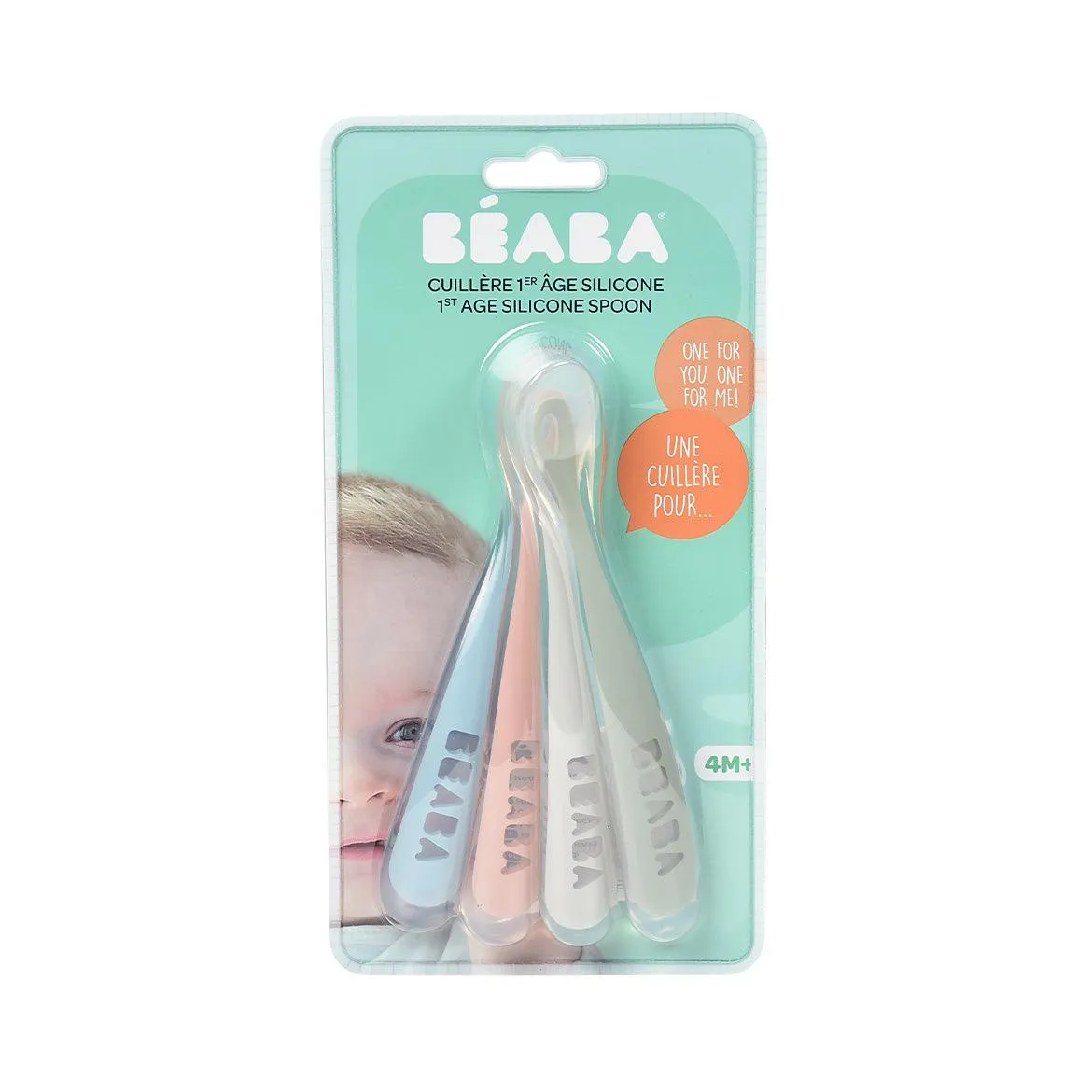 Beaba Set of 4 Ergonomic 1st-Age Silicone Spoon (4m )