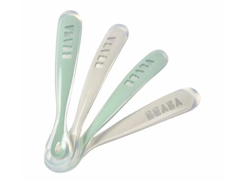 Beaba Set of 4 Ergonomic 1st-Age Silicone Spoon (4m )