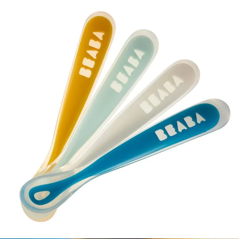 Beaba Set of 4 Ergonomic 1st-Age Silicone Spoon (4m )