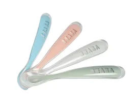 Beaba Set of 4 Ergonomic 1st-Age Silicone Spoon (4m )