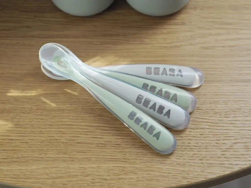 Beaba Set of 4 Ergonomic 1st-Age Silicone Spoon (4m )