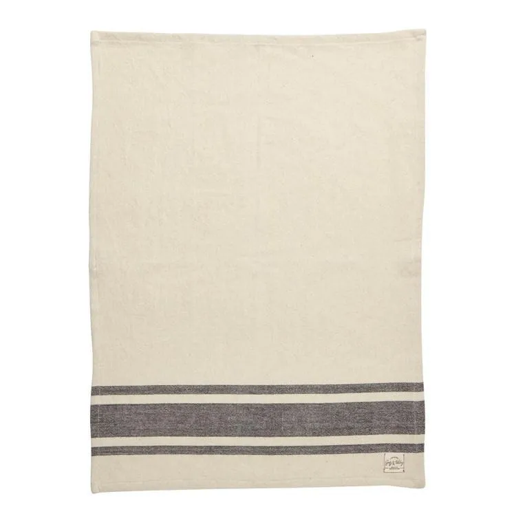 Black Bistro Stripe Single Kitchen Towel