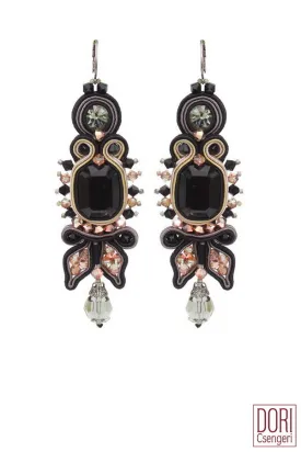 Black Mimosa Party Earrings