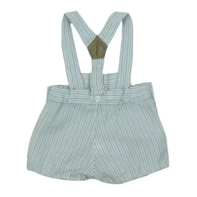 Blue & Beige Striped Suspenders