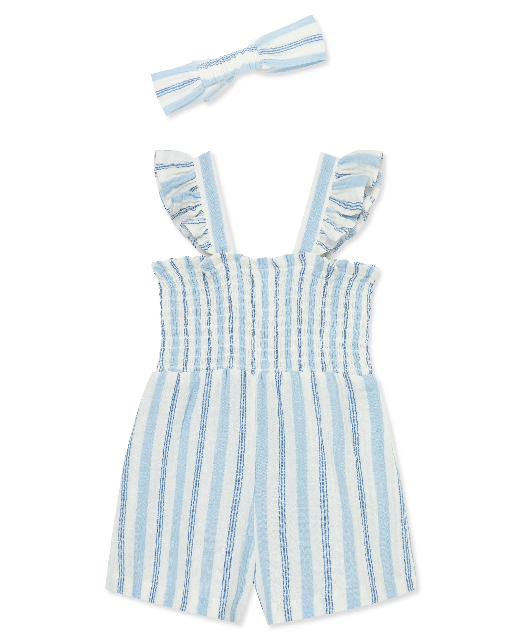 Blue Stripe Gauze Romper - Toddler (2T-4T)