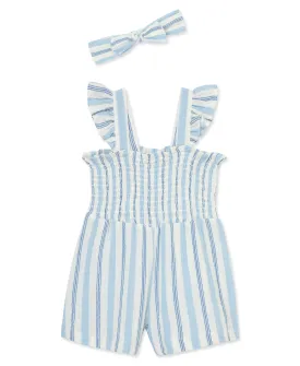 Blue Stripe Gauze Romper - Toddler (2T-4T)