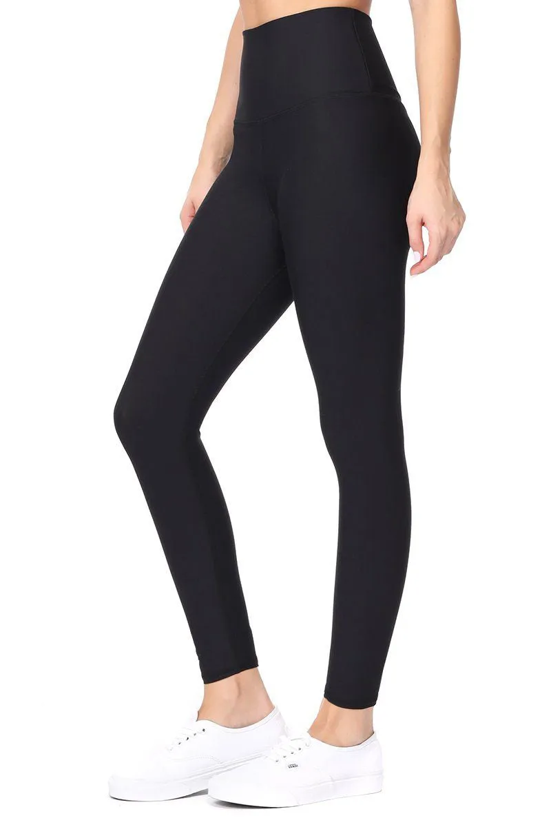 Brianna - Solid Black - Compression  Full-Length Legging (High-Waist)