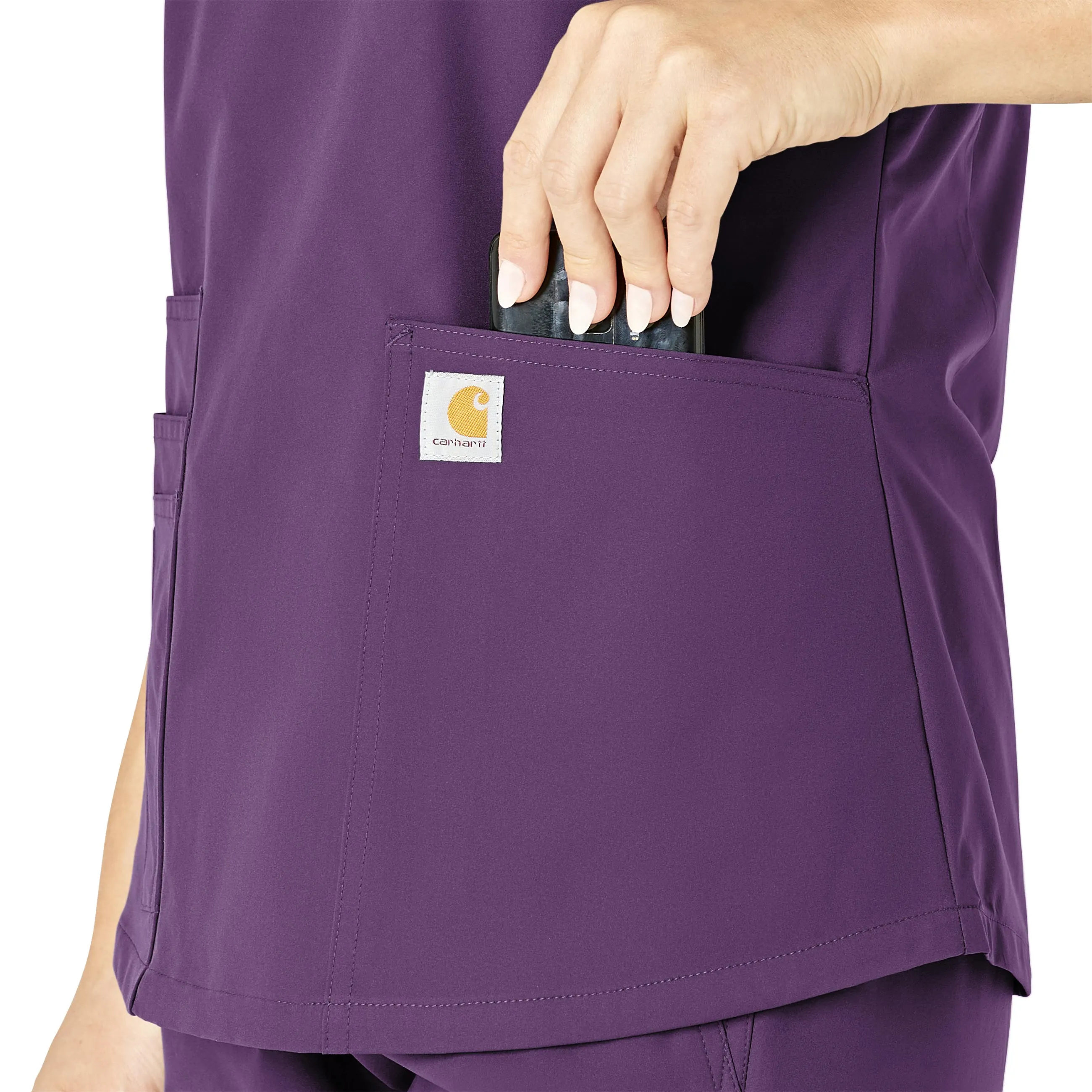 Carhartt Force Essentials Women's V-Neck Scrub Top - Eggplant