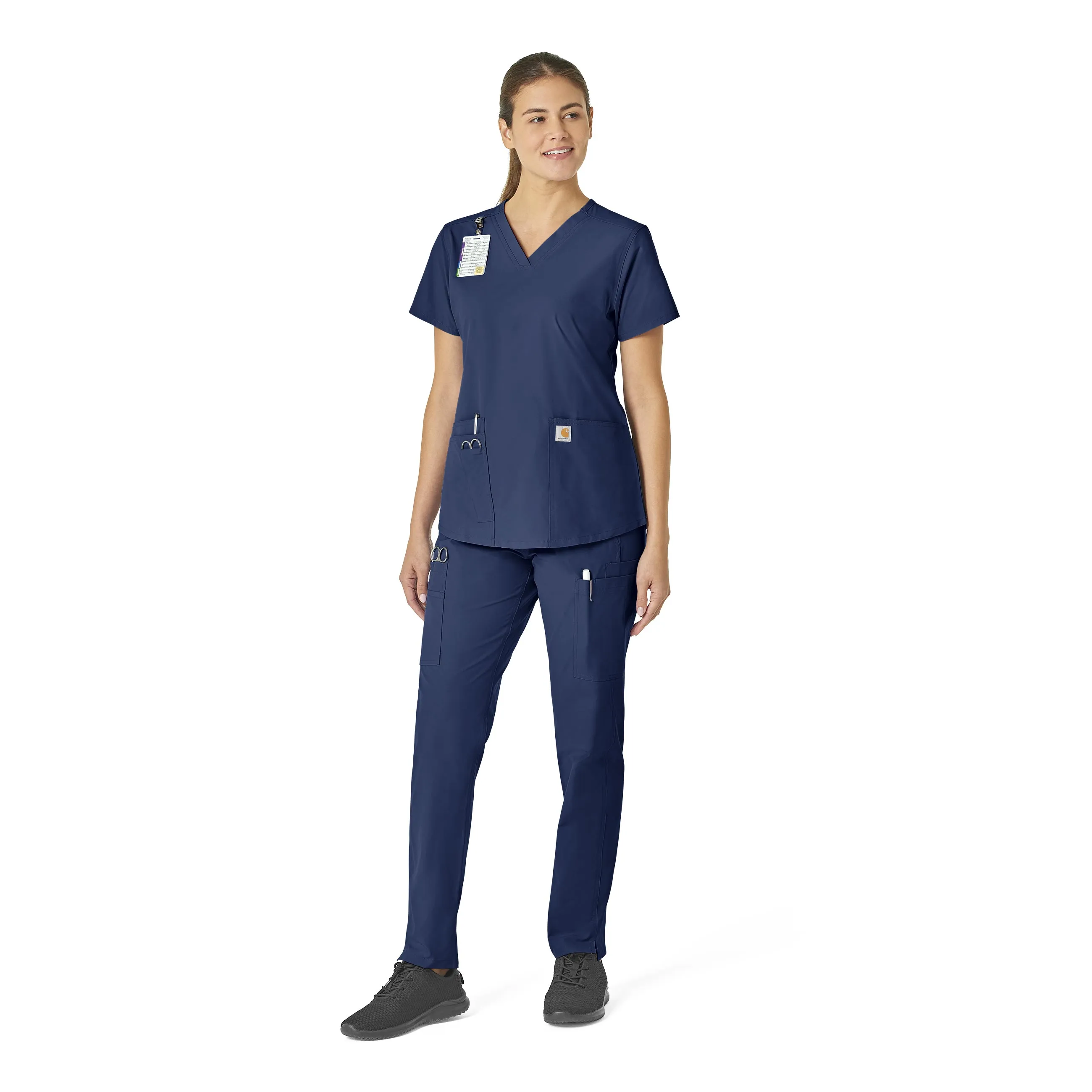 Carhartt Force Essentials Women's V-Neck Scrub Top - Navy