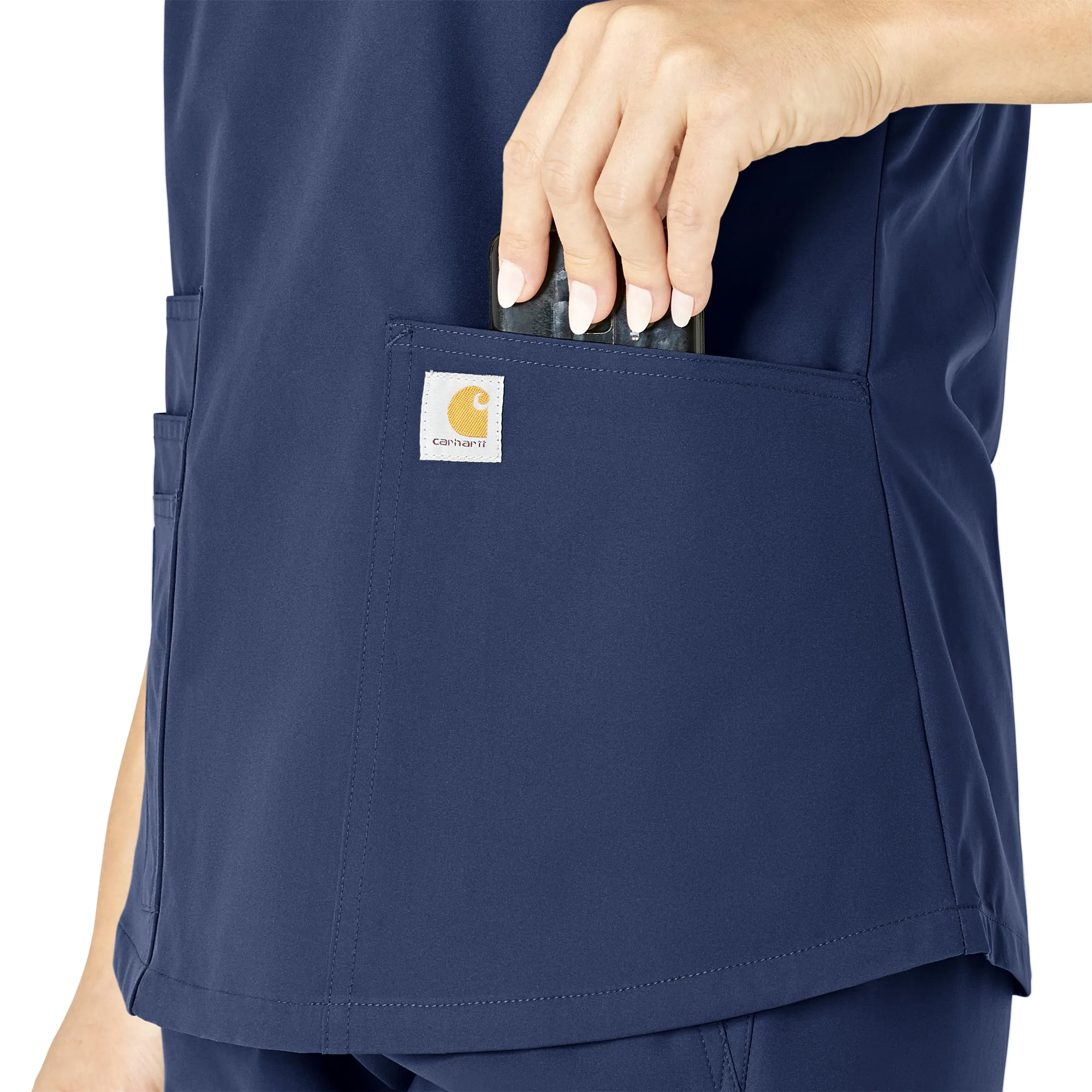 Carhartt Force Essentials Women's V-Neck Scrub Top - Navy