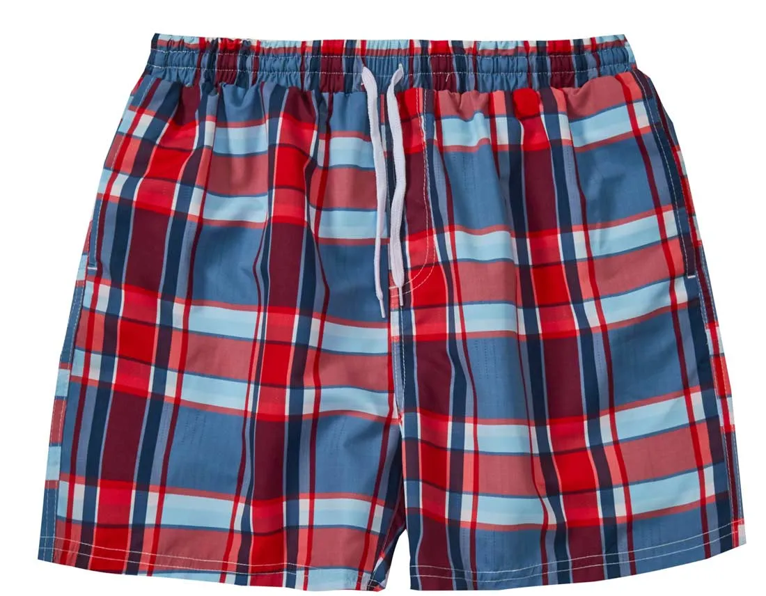 Checked Print Plus Size Swim Shorts