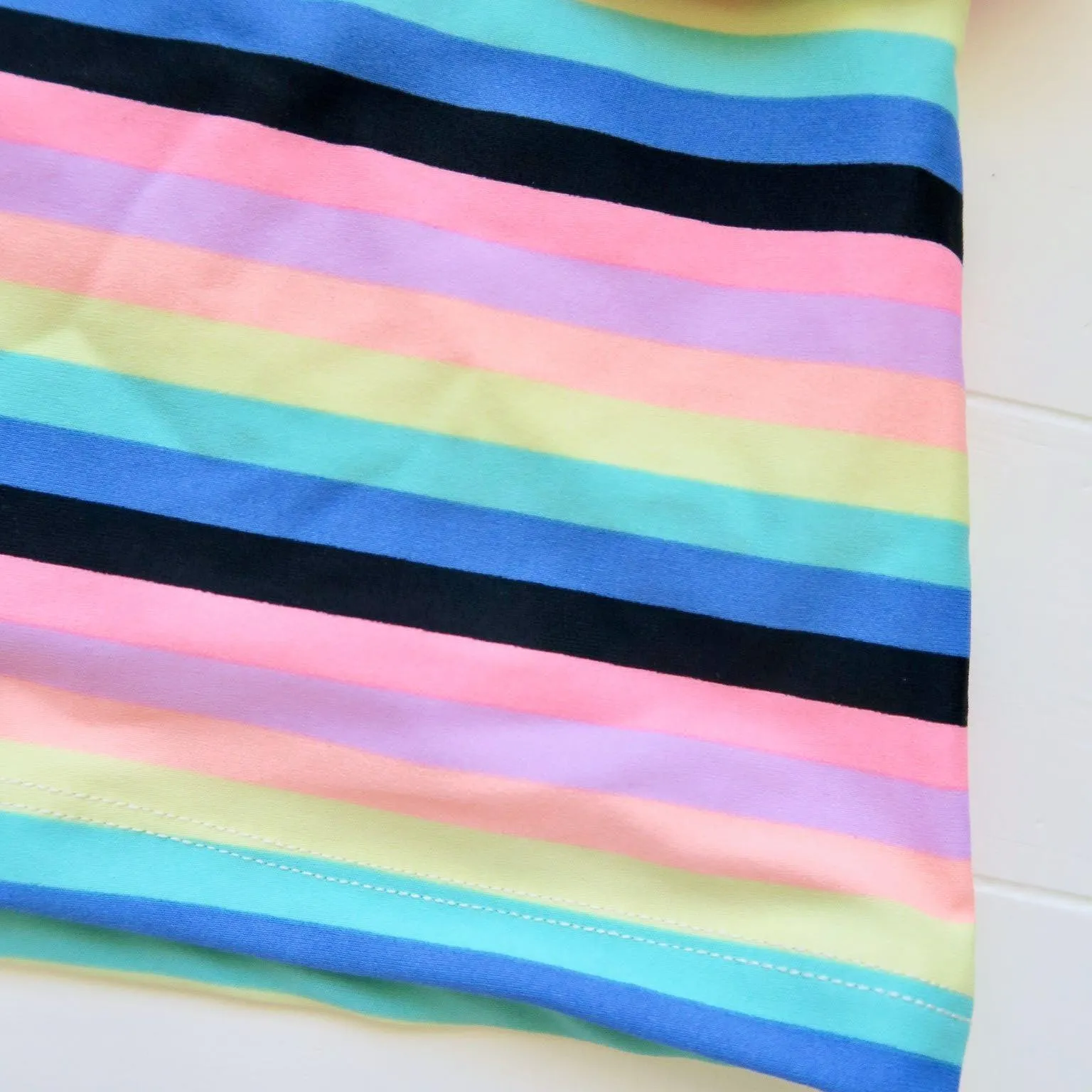 Citrus Swimsuit in Pastel Black Stripes Print