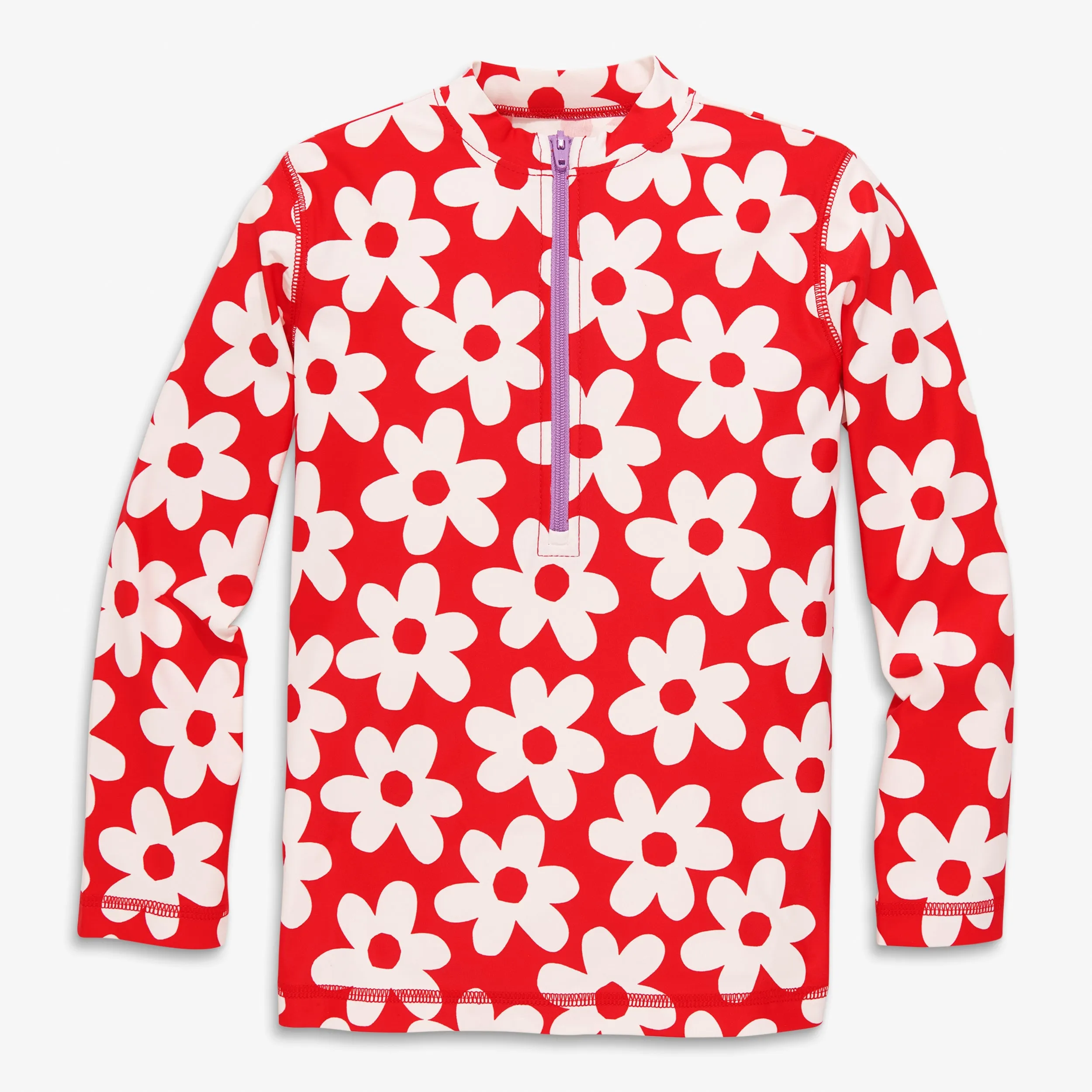 Clearance long sleeve half-zip rash guard in cutout blooms