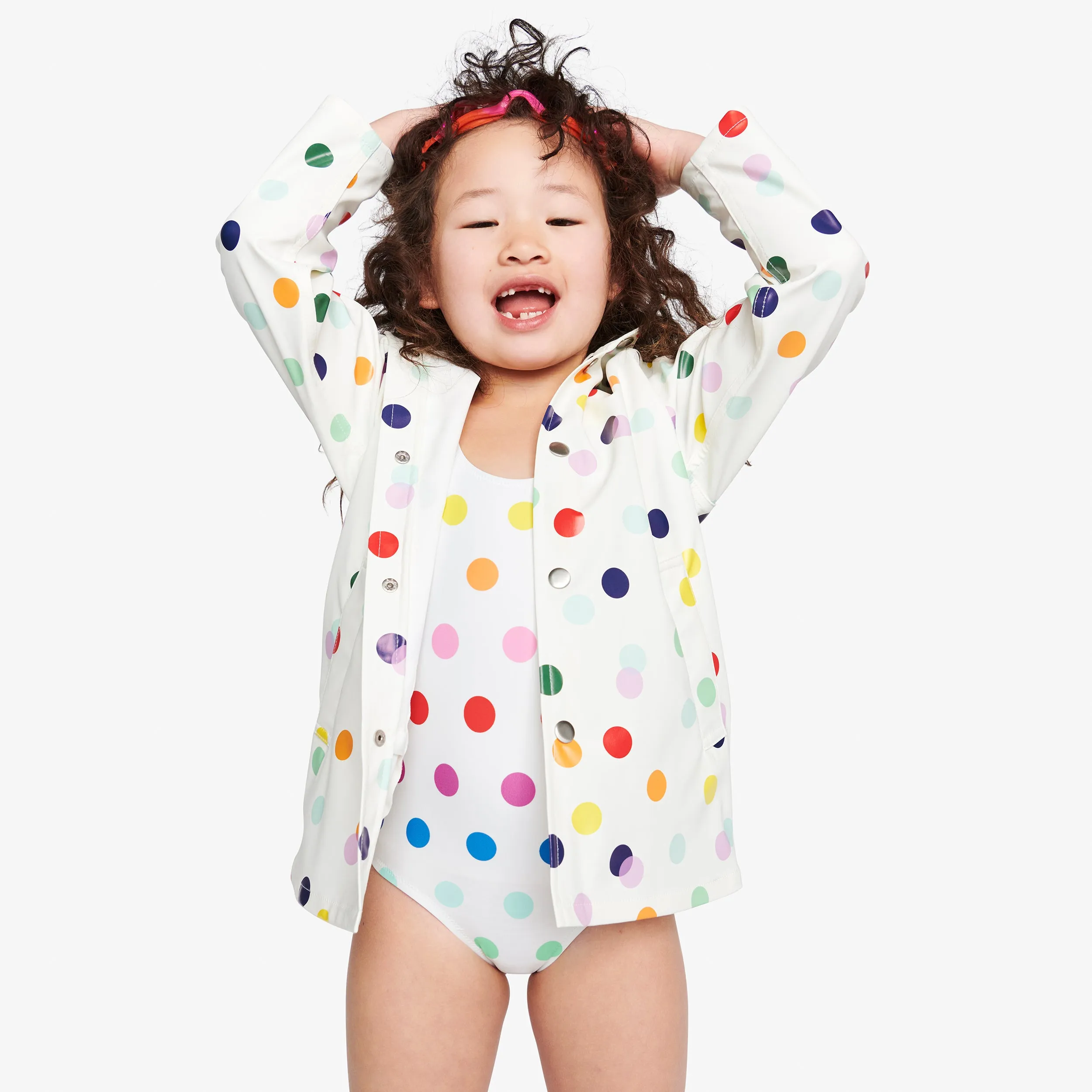 Clearance tank swimsuit in rainbow dot