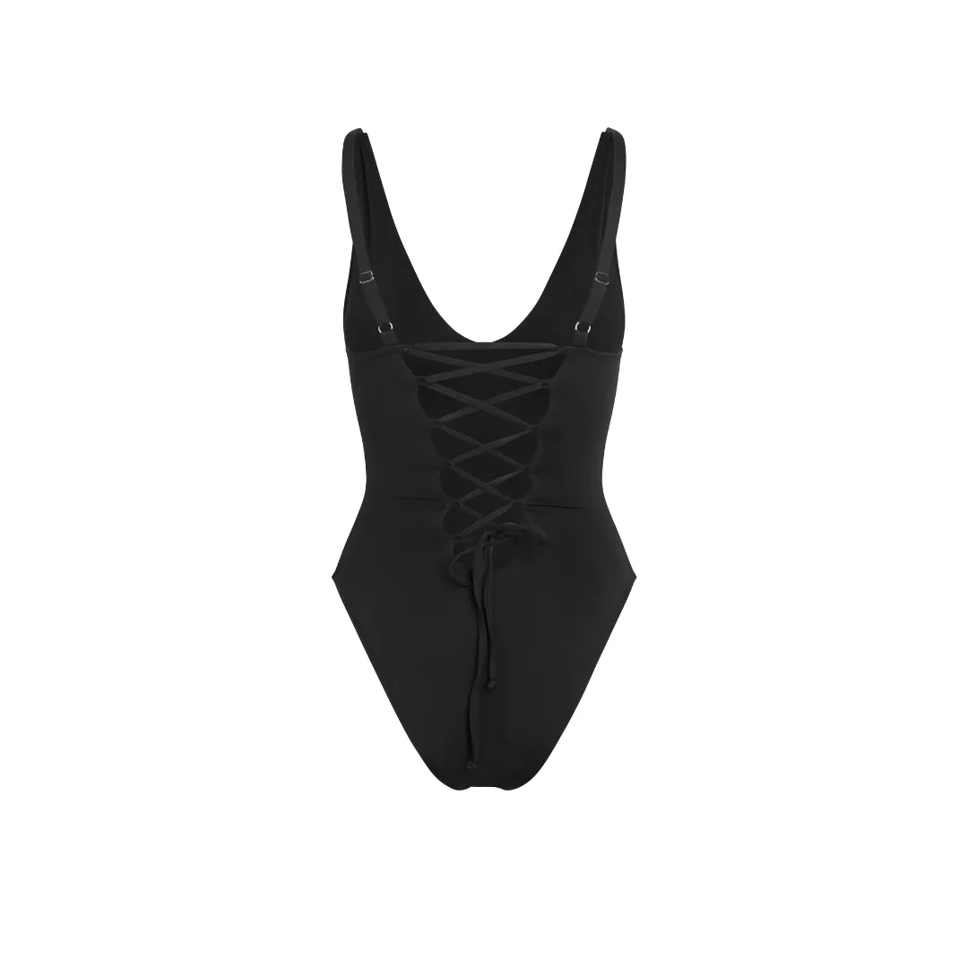 Crisscross One Piece (Black)