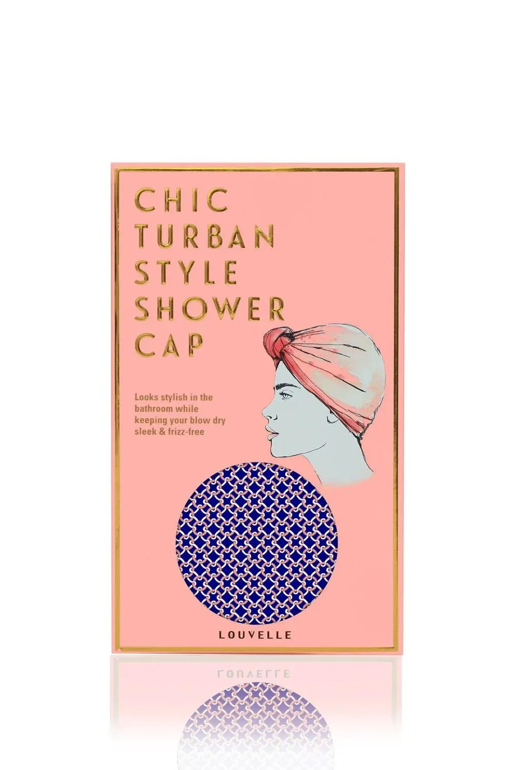 Dahlia shower cap in Navy Portside