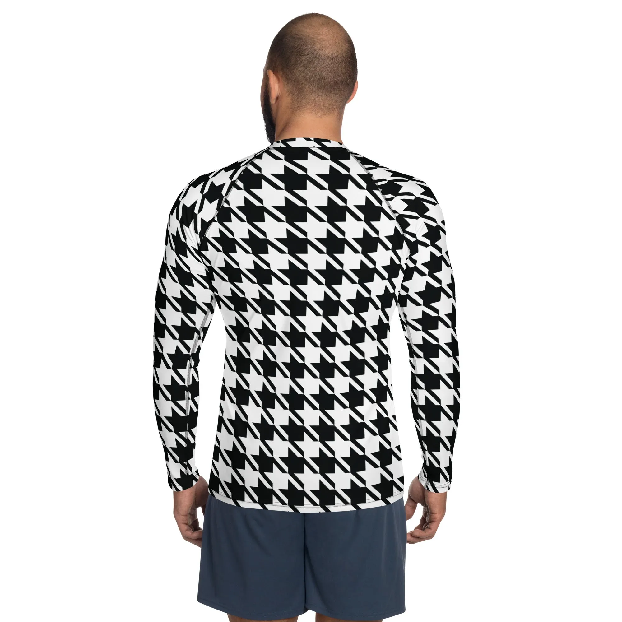 Dapper Defense: Men's Houndstooth BJJ Rashie