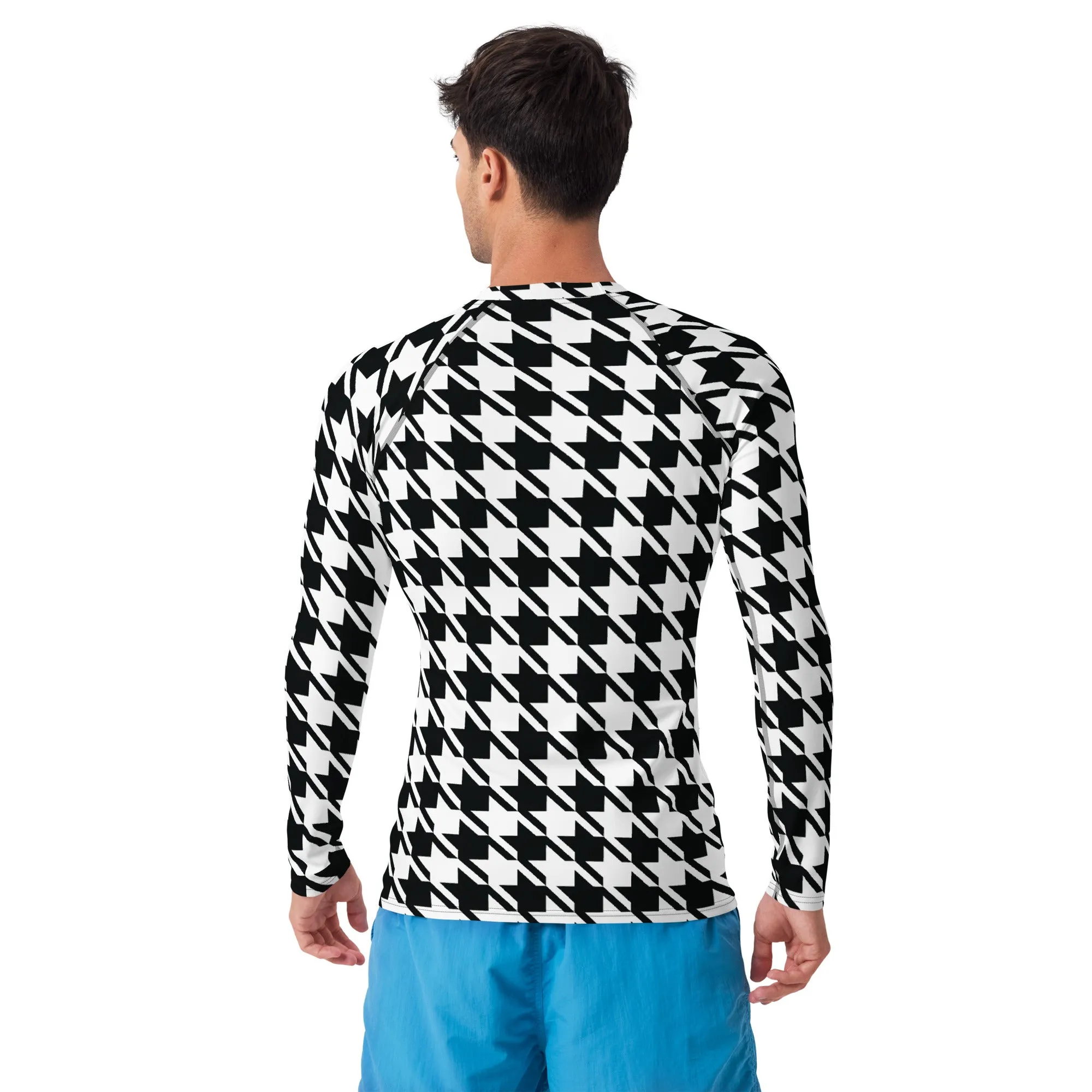 Dapper Defense: Men's Houndstooth BJJ Rashie