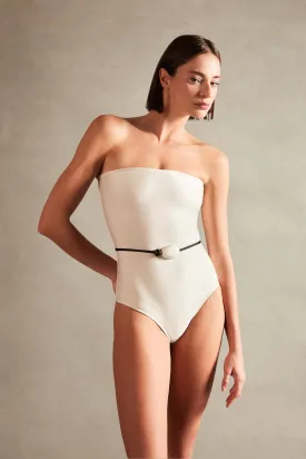 Deco Solid Strapless Swimsuit