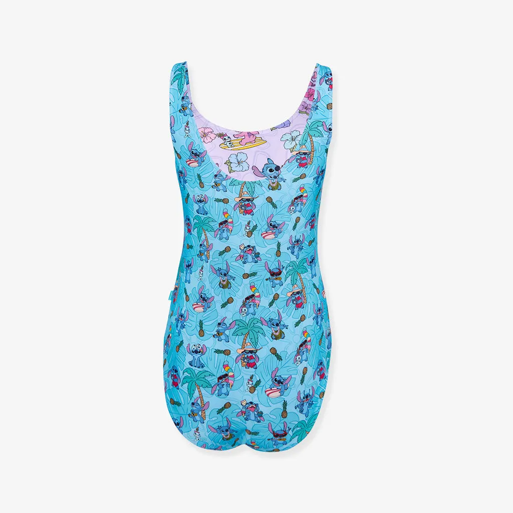 Disney Tropical Stitch Women's Reversible One Piece Swimsuit